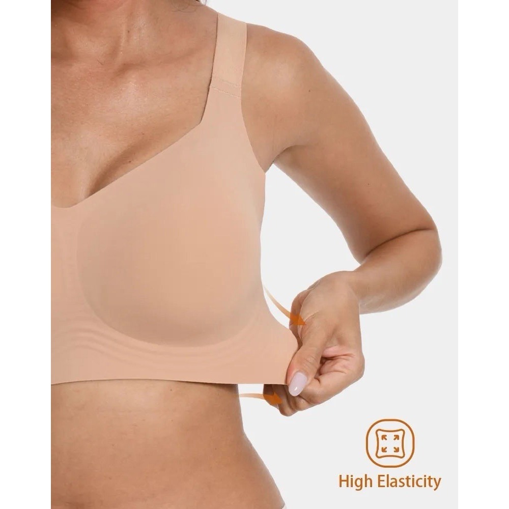 Soft Intention Women's Medium Seamless Wireless Jelly Bra Comfort Support